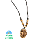Hand-Carved Nepali Bone Pendant Necklace – Oval Design