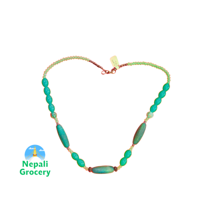 Jade Agate Silver Necklace