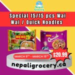 Wai Wai + Quick Noodles 30pcs (15 Each) Made in Nepal